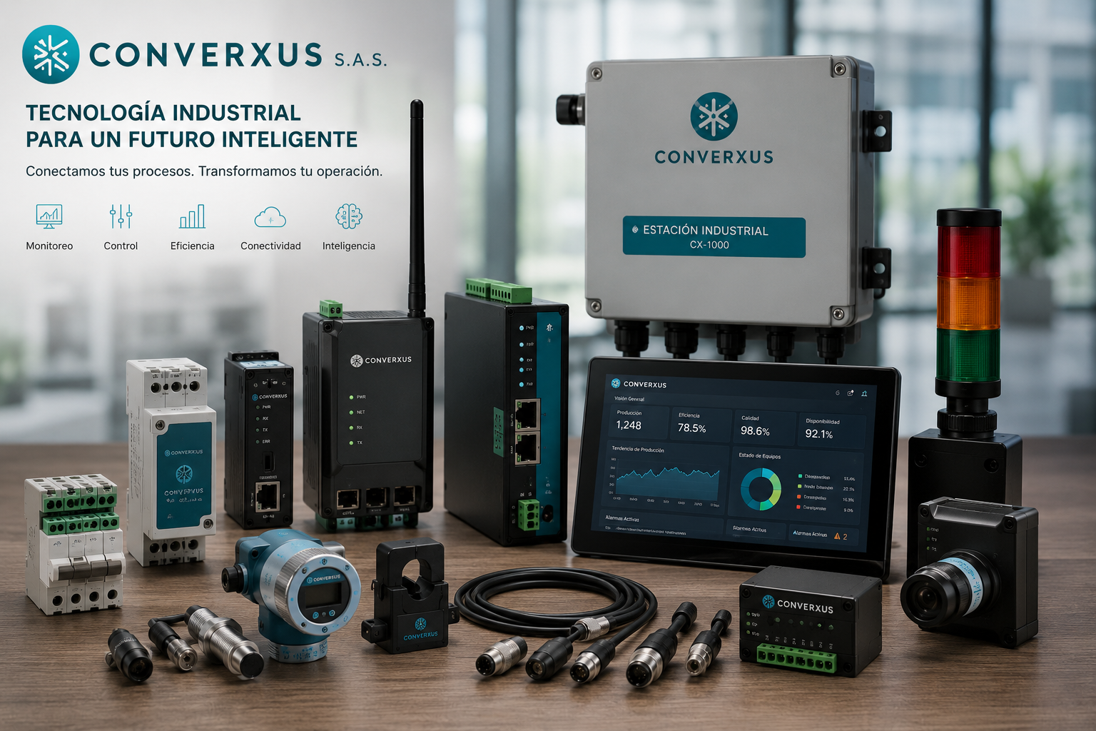 Componentes para una aplicación industrial